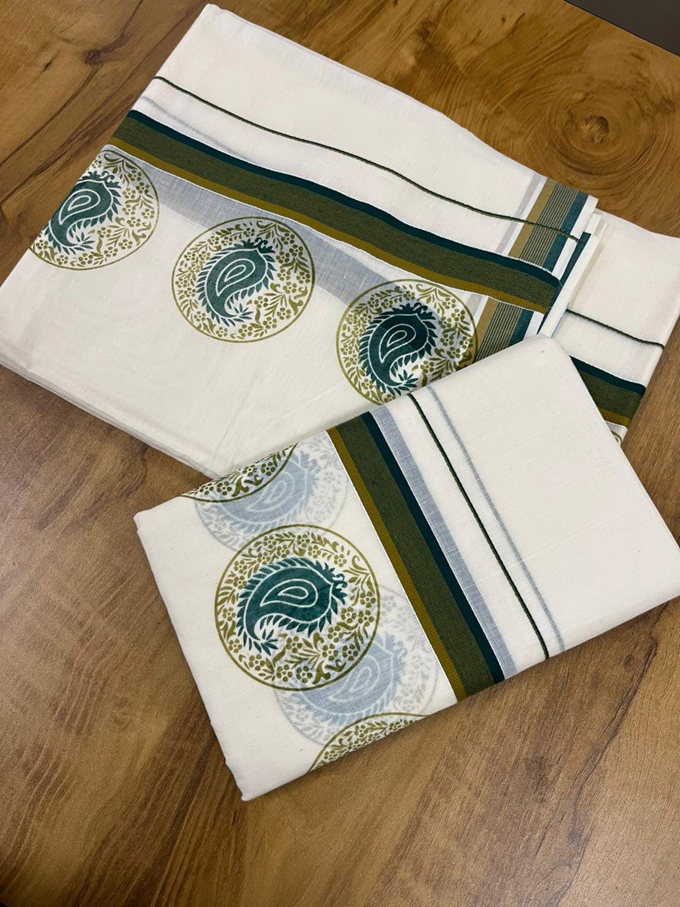 Kerala Cotton Printed Set Mundu (2.80m) SL335