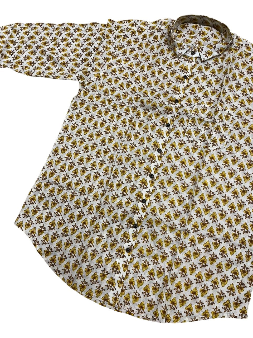 Southloom Jaipur Pure Cotton Block Printed Shirt for Men in Full Sleeve
