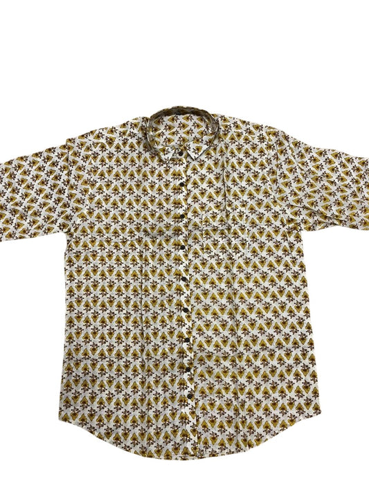 Southloom Jaipur Pure Cotton Block Printed Shirt for Men in Full Sleeve