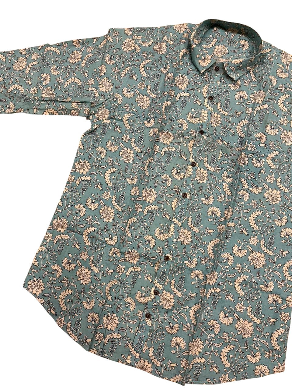 Southloom Jaipur Pure Cotton Block Printed Shirt for Men in Full Sleeve
