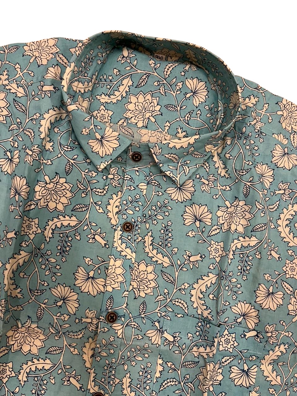 Southloom Jaipur Pure Cotton Block Printed Shirt for Men in Full Sleeve