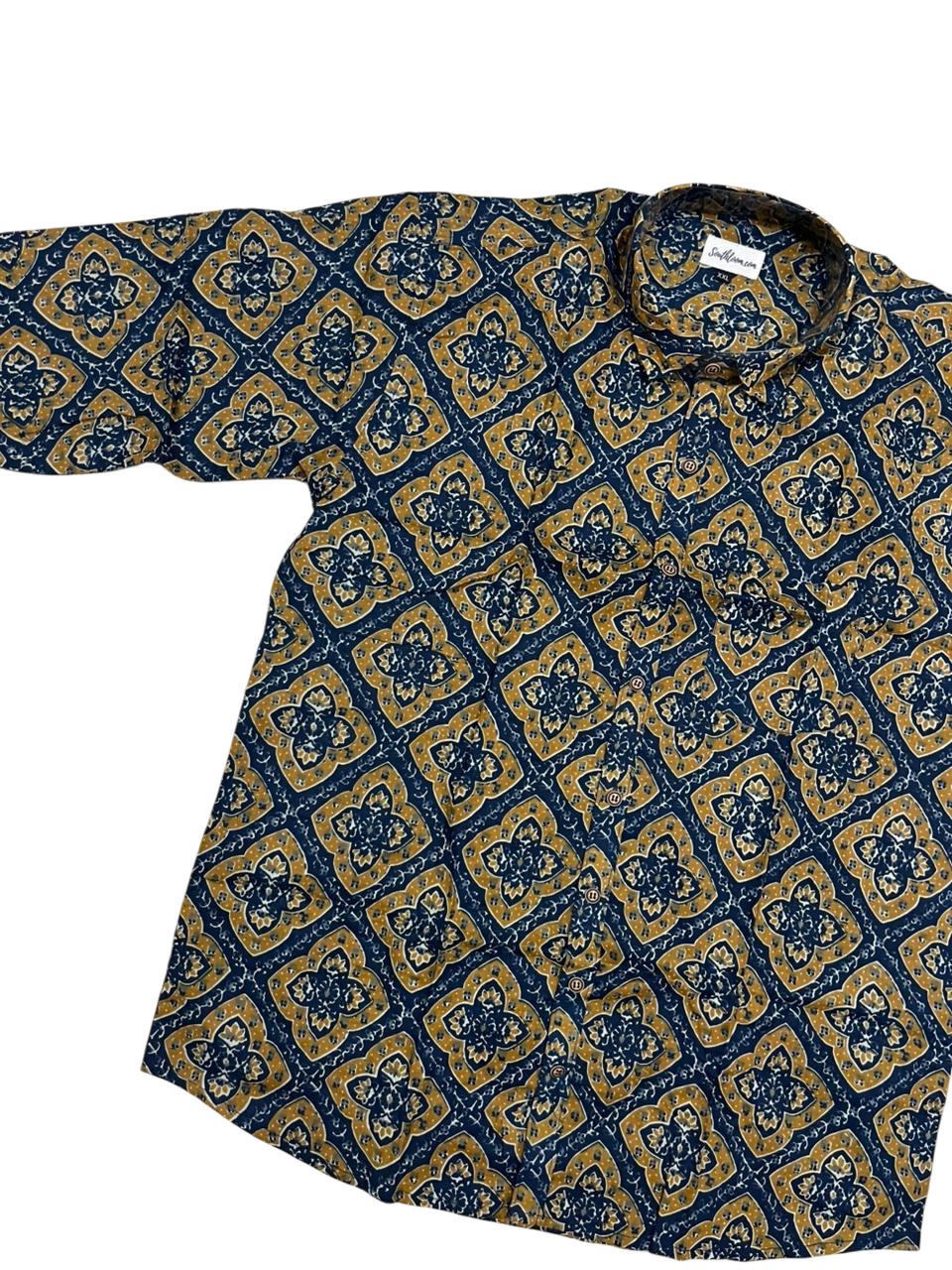 Southloom Jaipur Pure Cotton Block Printed Shirt for Men in Full Sleeve