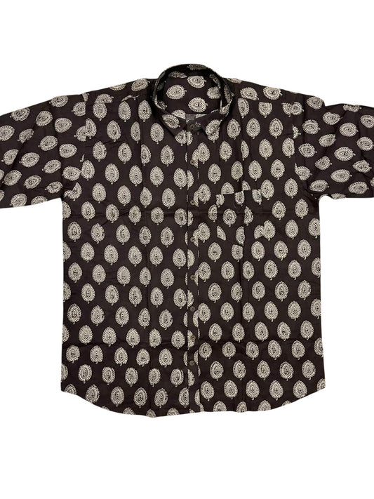 Southloom Jaipur Pure Cotton Block Printed Shirt for Men in Full Sleeve