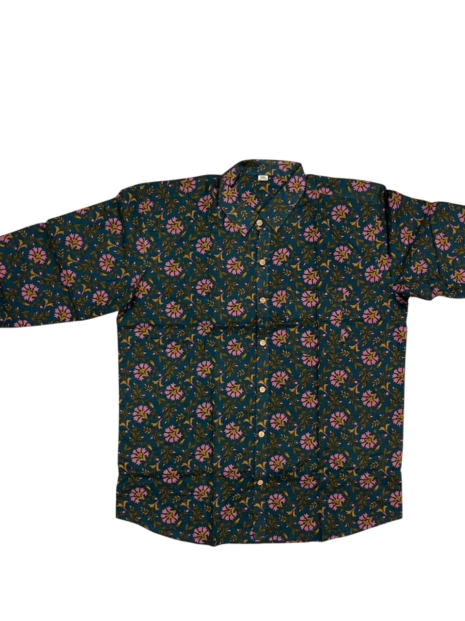 Southloom Jaipur Pure Cotton Block Printed Shirt for Men in Full Sleeve