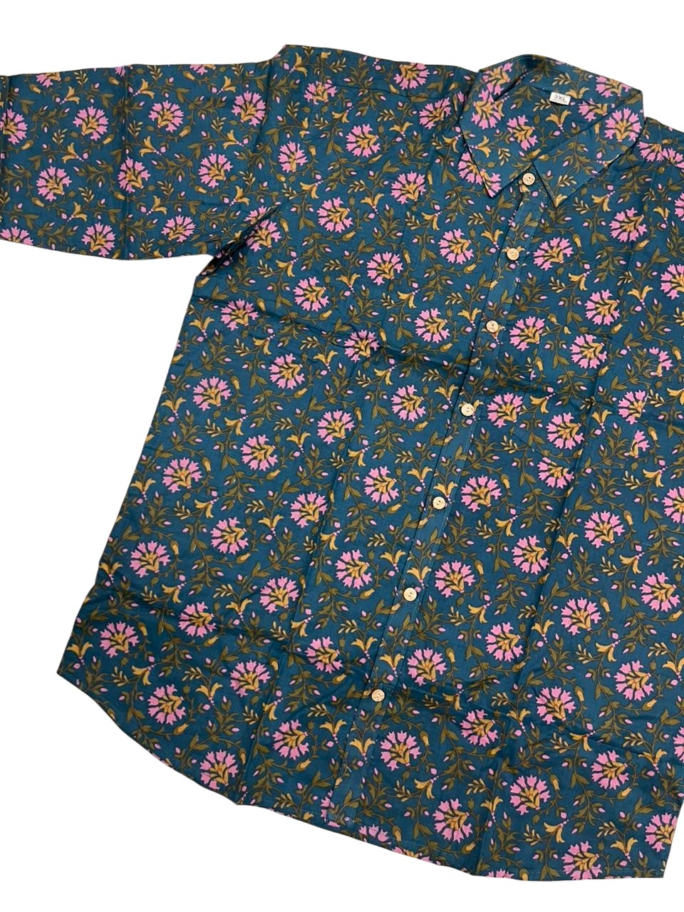 Southloom Jaipur Pure Cotton Block Printed Shirt for Men in Full Sleeve