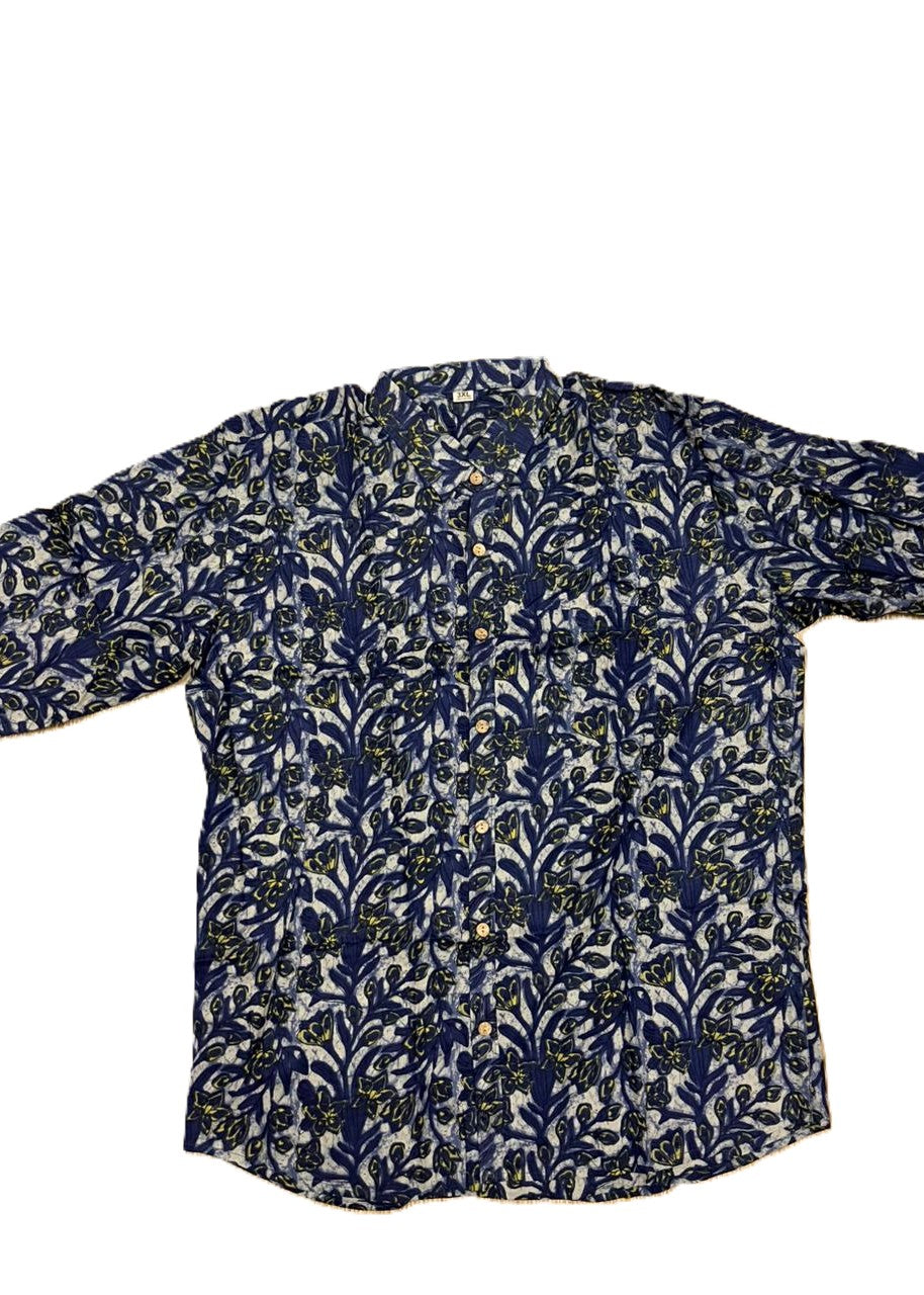 Southloom Jaipur Pure Cotton Block Printed Shirt for Men in Full Sleeve