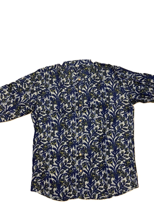 Southloom Jaipur Pure Cotton Block Printed Shirt for Men in Full Sleeve