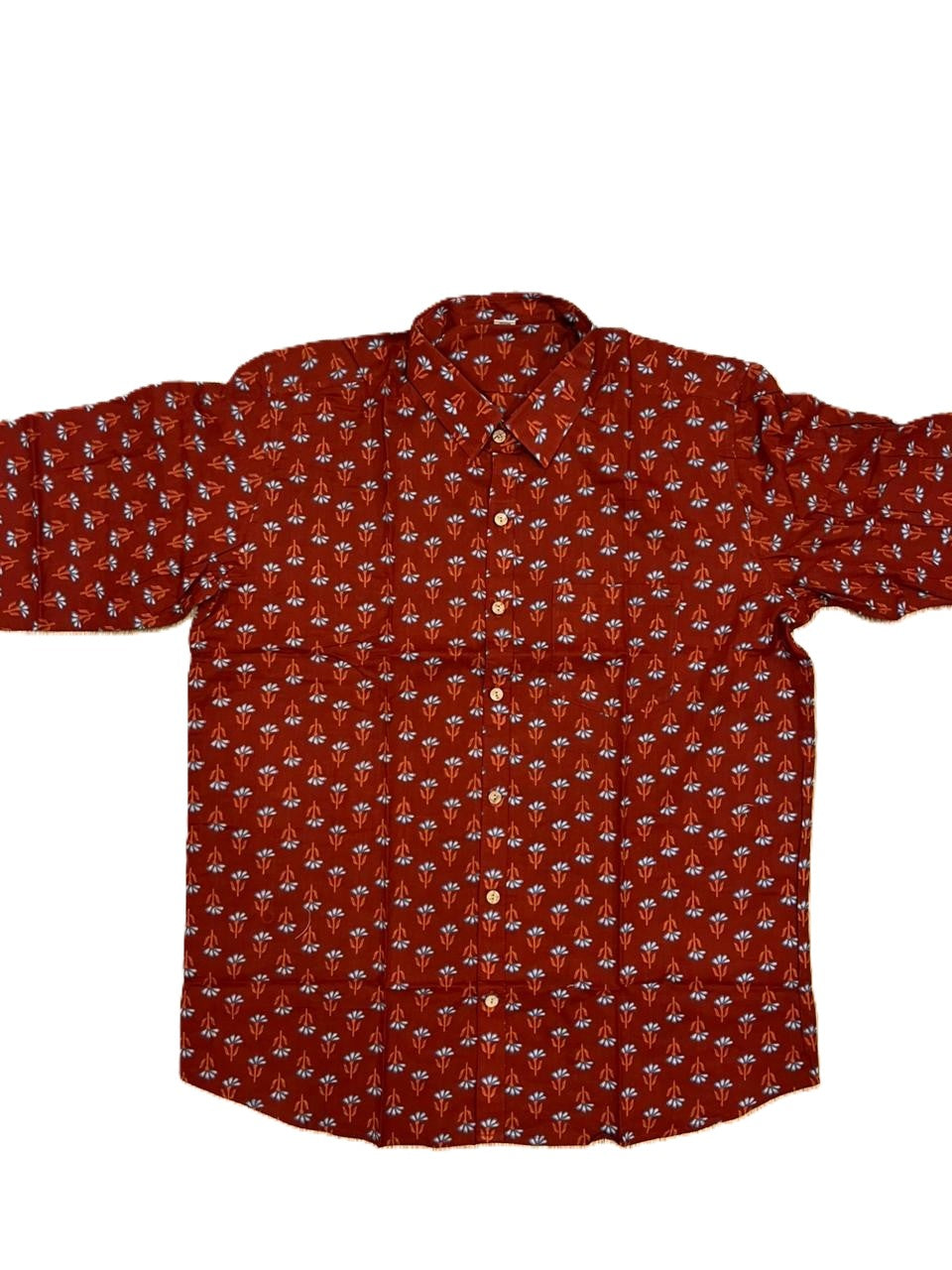 Southloom Jaipur Pure Cotton Block Printed Shirt for Men in Full Sleeve