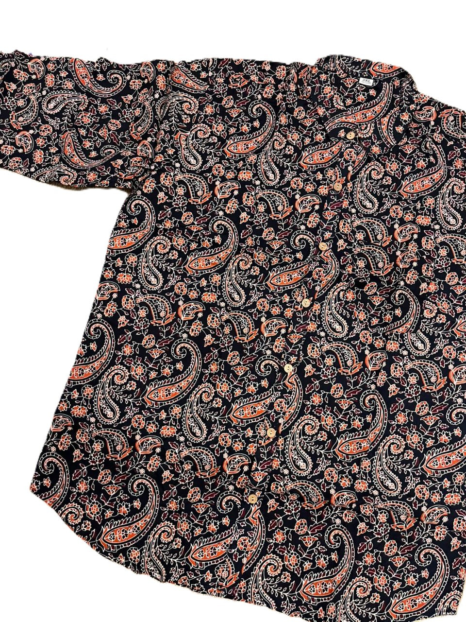 Southloom Jaipur Pure Cotton Block Printed Shirt for Men in Full Sleeve