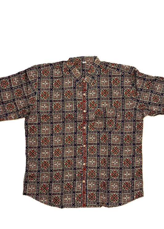 Southloom Jaipur Pure Cotton Block Printed Shirt for Men in Full Sleeve