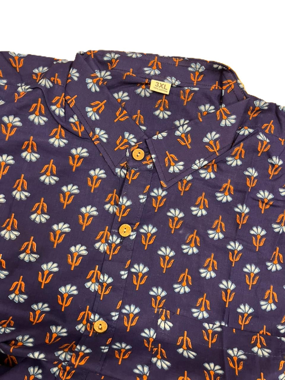 Southloom Jaipur Pure Cotton Block Printed Shirt for Men in Full Sleeve