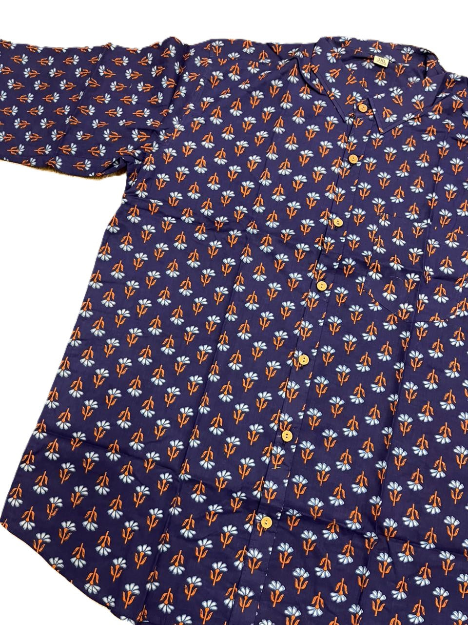 Southloom Jaipur Pure Cotton Block Printed Shirt for Men in Full Sleeve
