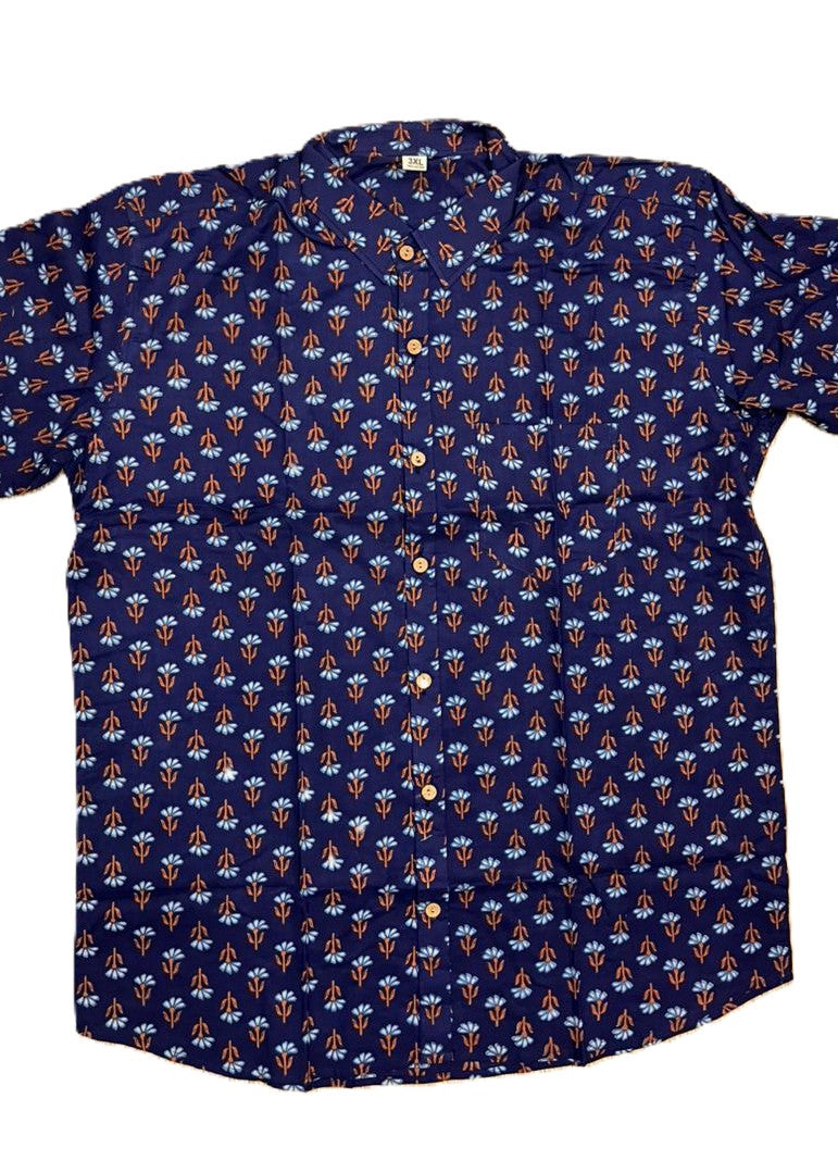 Southloom Jaipur Pure Cotton Block Printed Shirt for Men in Full Sleeve