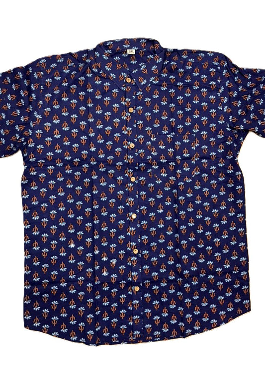Southloom Jaipur Pure Cotton Block Printed Shirt for Men in Full Sleeve