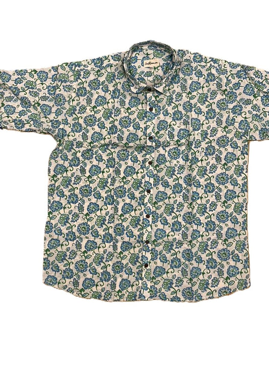 Southloom Jaipur Pure Cotton Block Printed Shirt for Men in Full Sleeve