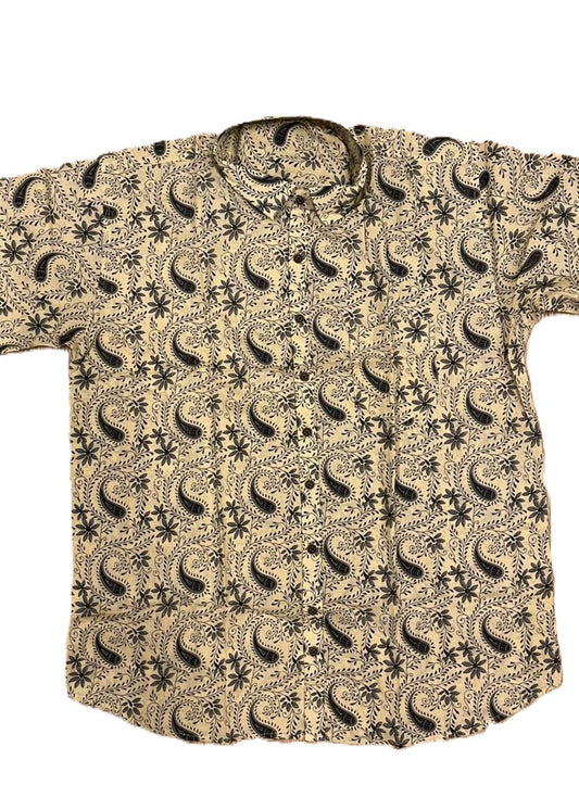 Southloom Jaipur Pure Cotton Block Printed Shirt for Men in Full Sleeve (Grey)