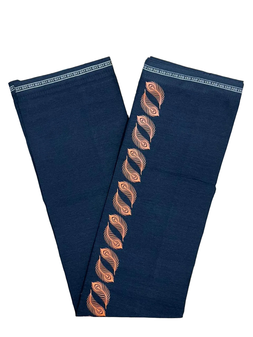 Southloom Kerala Black Printed Single Mundu / Otta Mundu / Lungi (South Indian Kerala Dhoti)