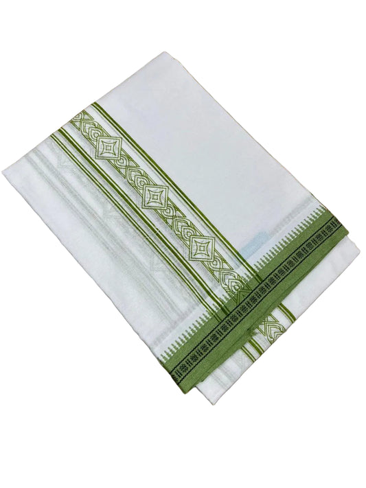 Southloom White Printed Single Mundu / Lungi (South Indian Kerala Dhoti)