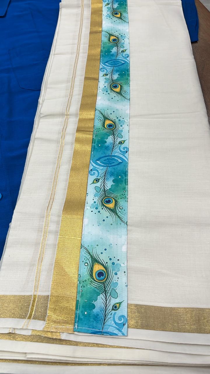 Cotton Silk Printed Men's Combo HS  (Shirt + Mund ) SL343