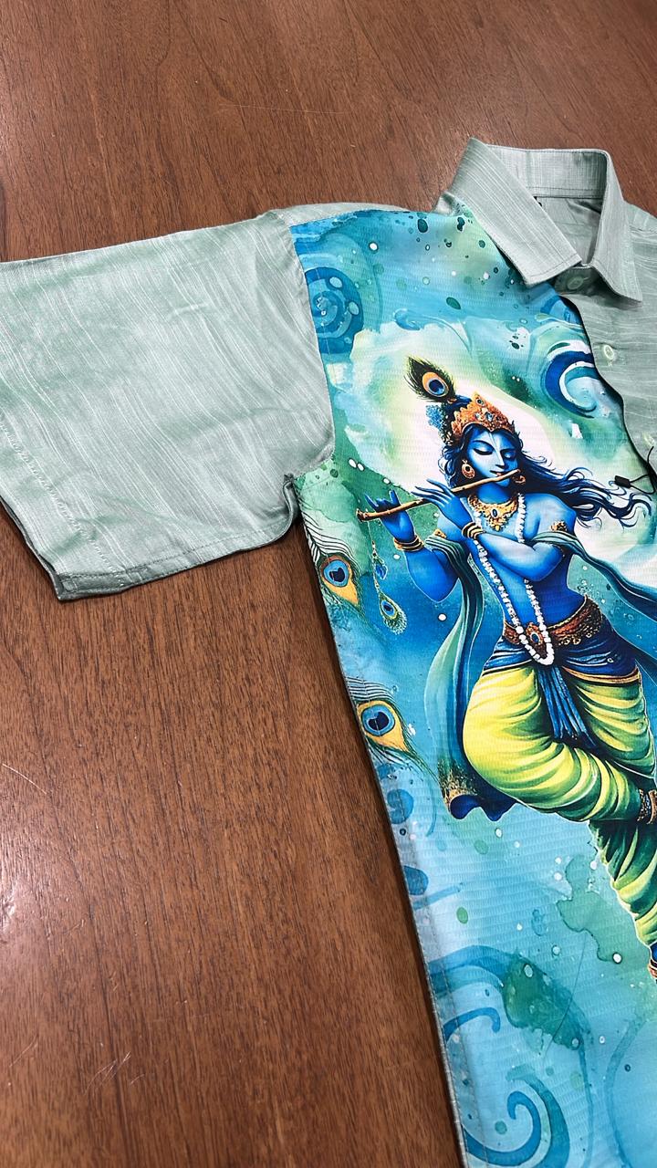 Cotton Silk Printed Men's Combo HS  (Shirt + Mund ) SL343