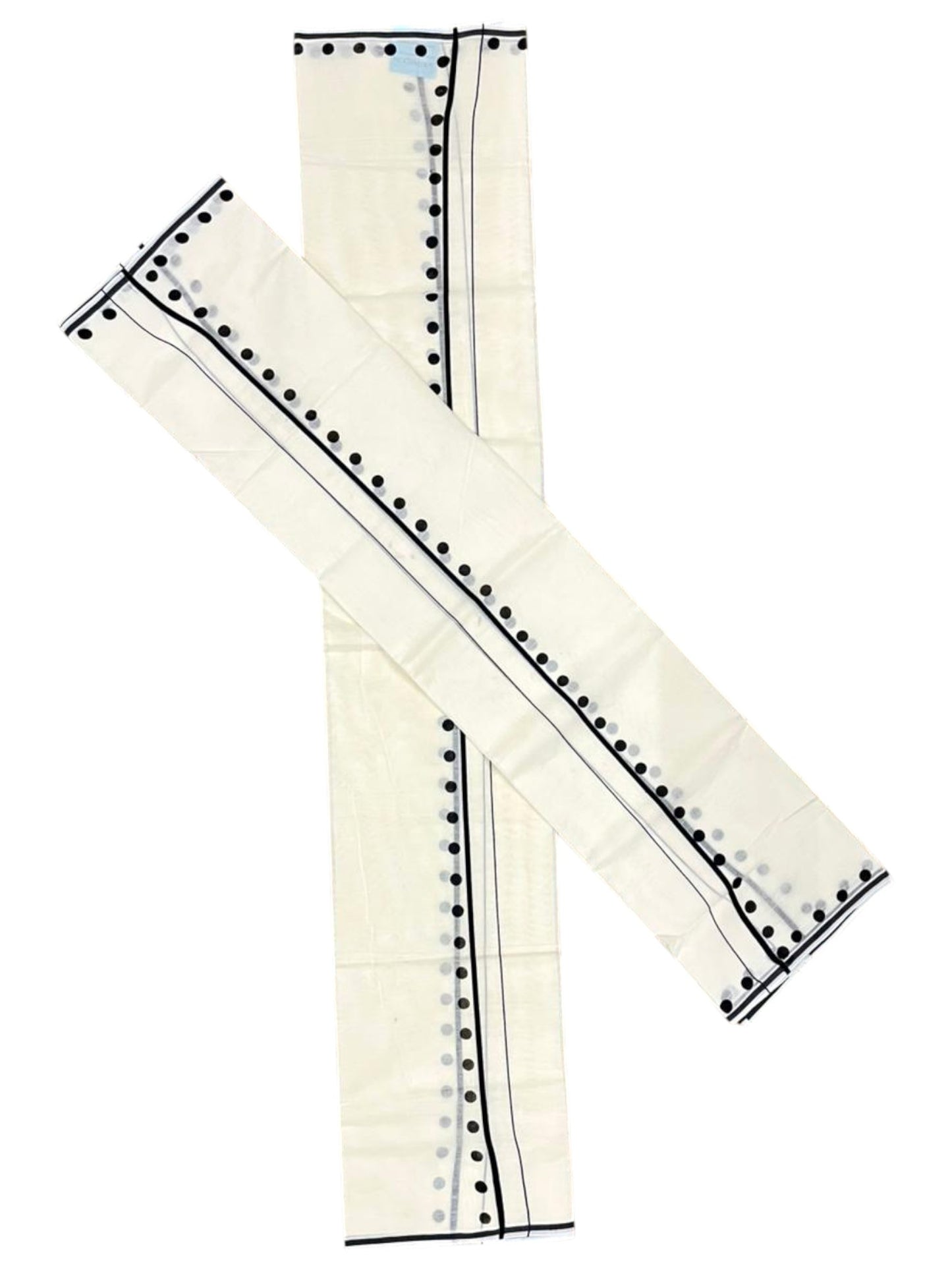 Southloom Pure Cotton Kerala Single Set Mundu (Mundum Neriyathum) with Polka Dots in Black 2.80 Mtrs SL358