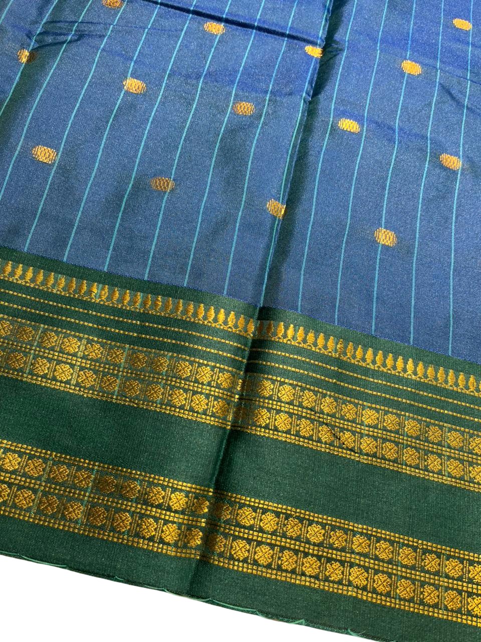 Southloom Semi Silk Narayan Pett Saree with Butta Works Across Body in Blue