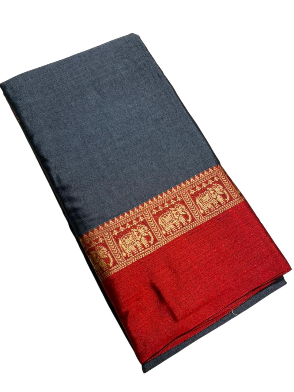 Southloom Kerala Semi Silk Narayan Pett Saree With Woven Work on the Boders With Grey