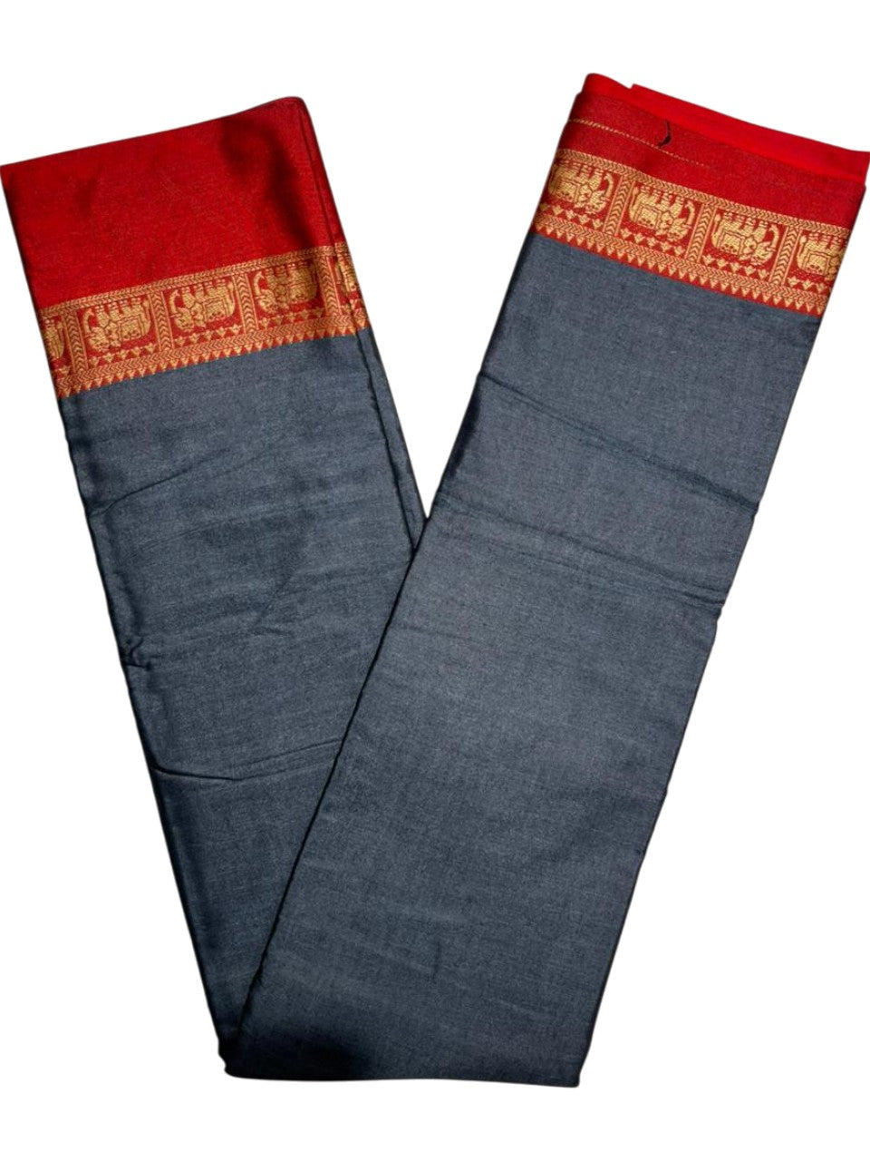 Southloom Kerala Semi Silk Narayan Pett Saree With Woven Work on the Boders With Grey