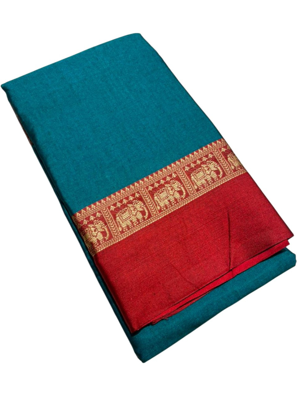 Southloom Kerala Semi Silk Narayan Pett Saree With Woven Work on the Boders With Teal Green