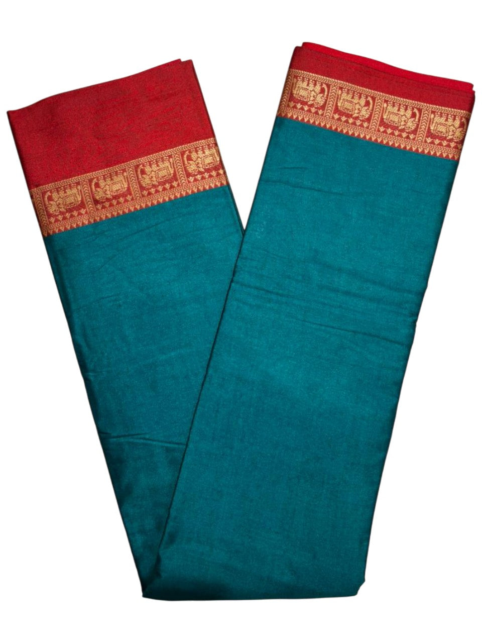 Southloom Kerala Semi Silk Narayan Pett Saree With Woven Work on the Boders With Teal Green