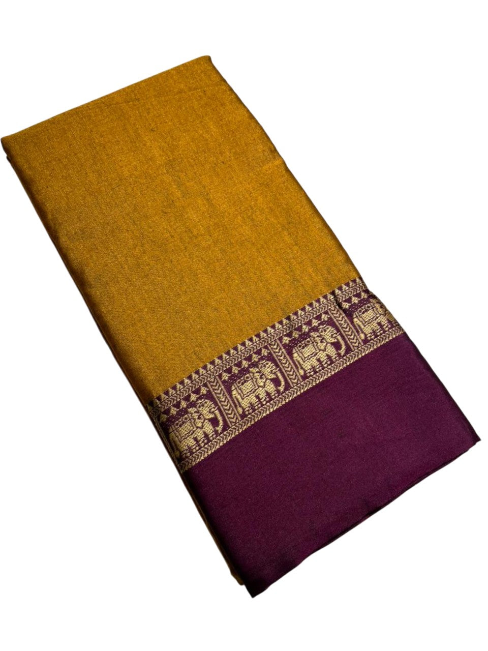 Southloom Kerala Semi Silk Narayan Pett Saree With Woven Work on the Boders With Mustard Yellow