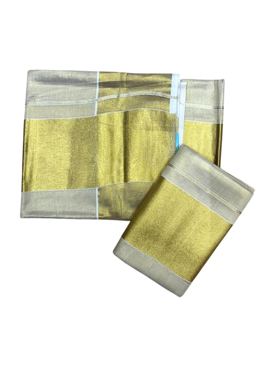 Southloom Tissue Set Mundu with Gold Kasavu Borders In 5 Inch 2.80 Mtrs SL377