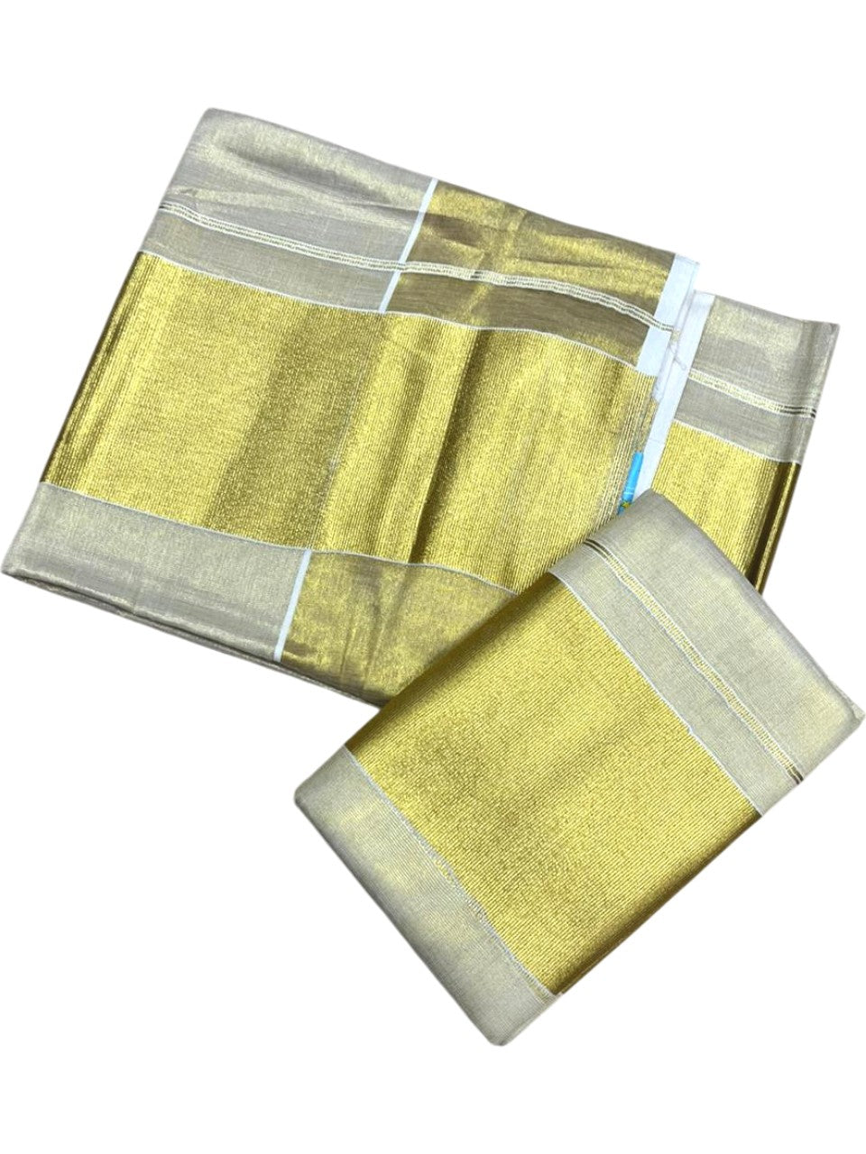 Southloom Tissue Set Mundu with Gold Kasavu Borders In 5 Inch 2.80 Mtrs SL377