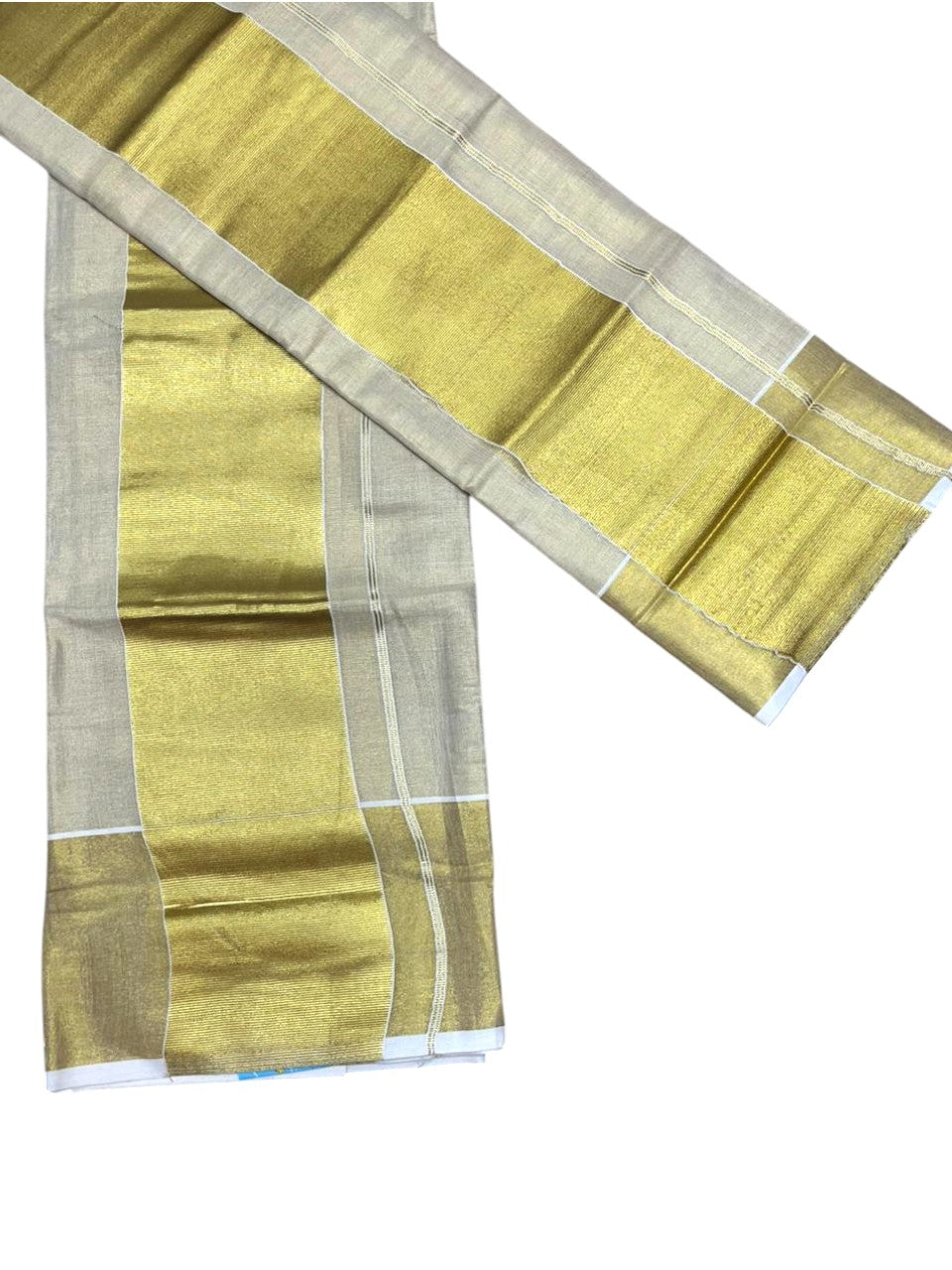 Southloom Tissue Set Mundu with Gold Kasavu Borders In 5 Inch 2.80 Mtrs SL377