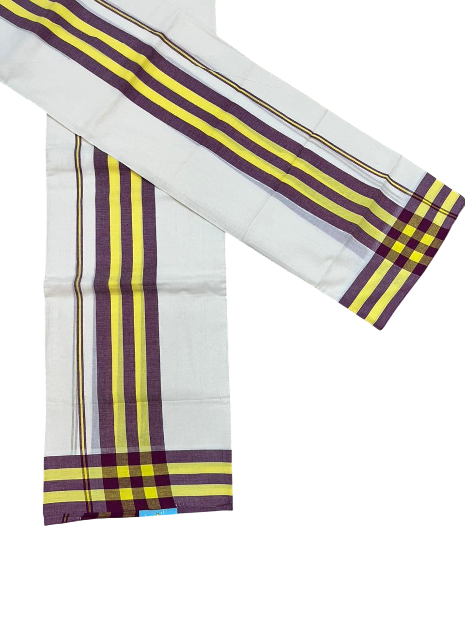 Southloom Kerala Mulloth Cotton Single Mundum Neriyathum with Multicolor Border In 2.80 Mtrs SL243