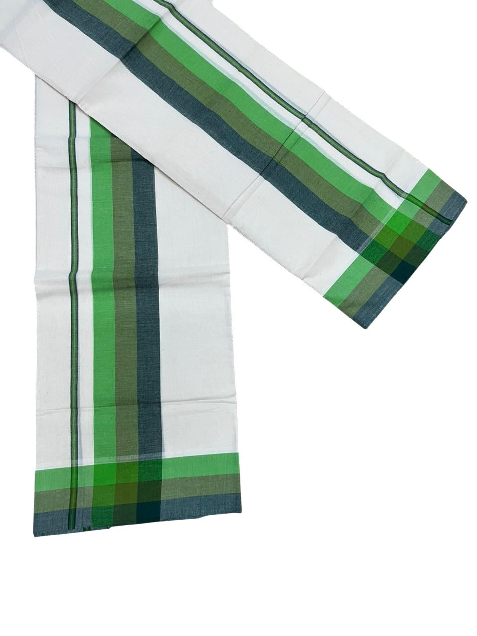 Southloom Kerala Mulloth Cotton Single Mundum Neriyathum with Multicolor Border In 2.80 Mtrs SL243