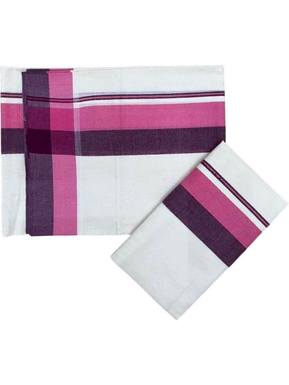 Southloom Kerala Mulloth Cotton Single Mundum Neriyathum with Multicolor Border In 2.80 Mtrs SL243