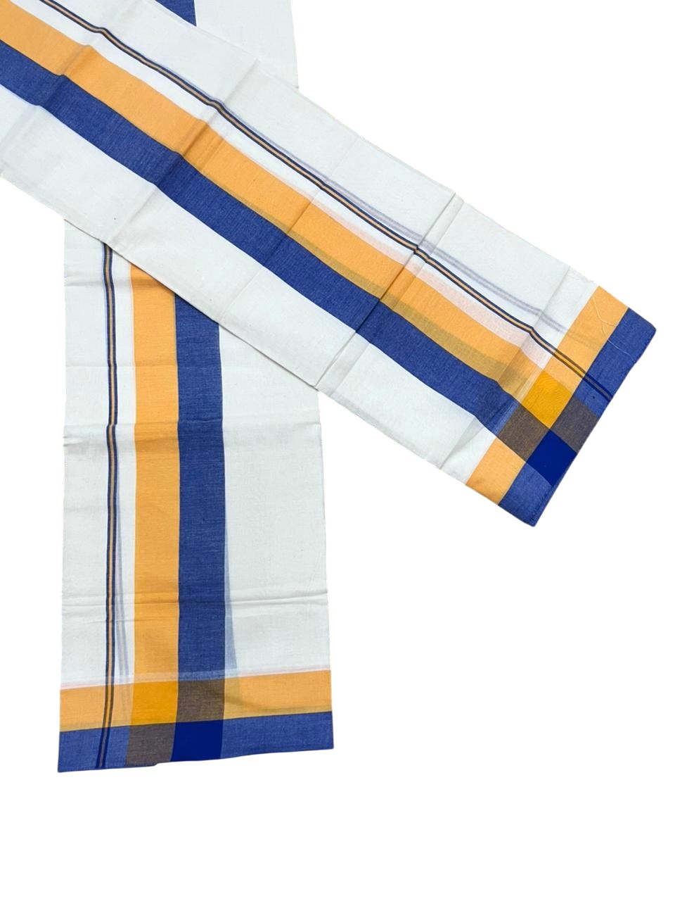 Southloom Kerala Mulloth Cotton Single Mundum Neriyathum with Multicolor Border In 2.80 Mtrs SL243