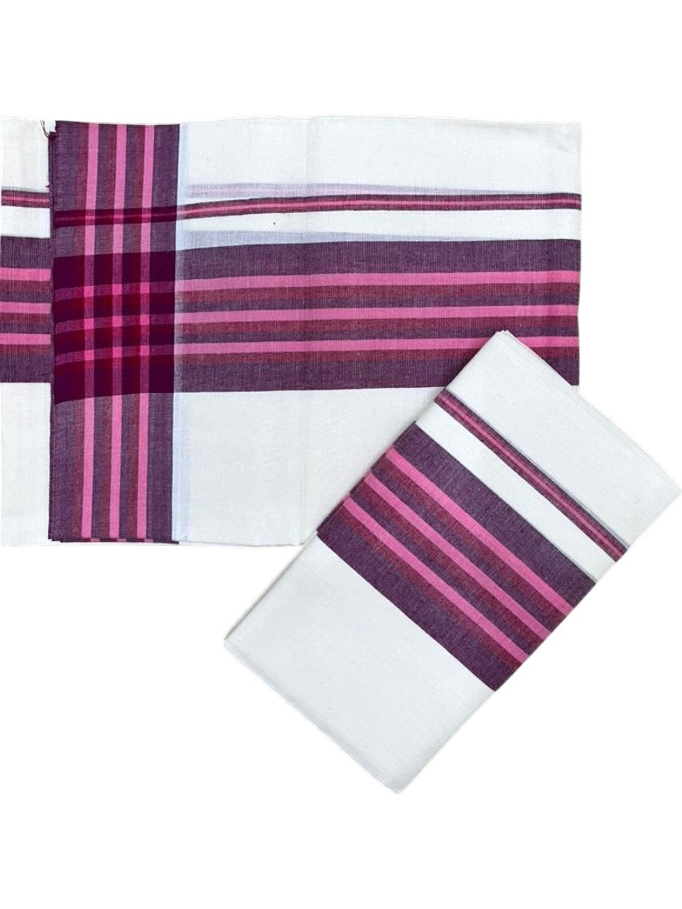 Southloom Kerala Mulloth Cotton Single Mundum Neriyathum with Multicolor Border In 2.80 Mtrs SL243