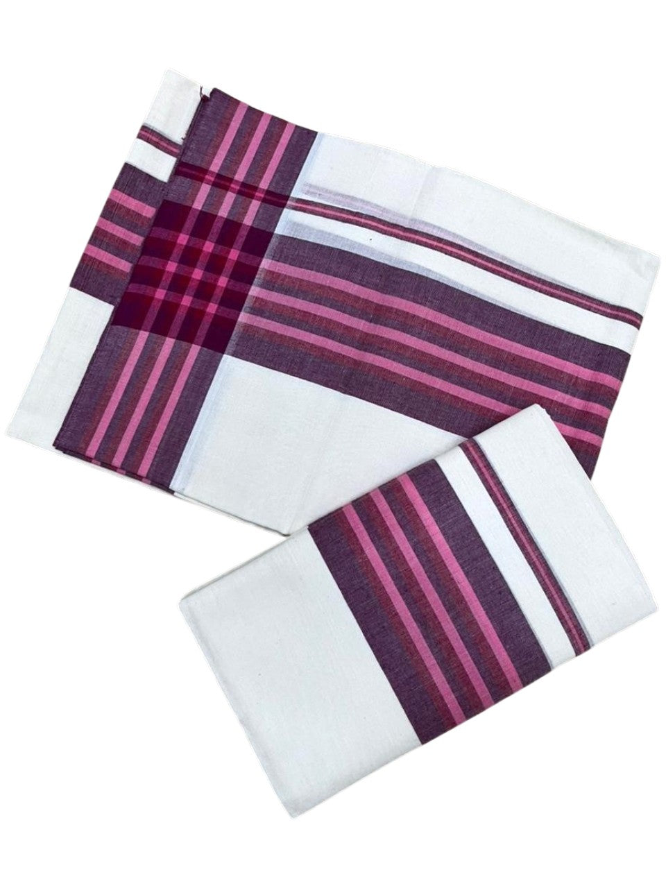 Southloom Kerala Mulloth Cotton Single Mundum Neriyathum with Multicolor Border In 2.80 Mtrs SL243