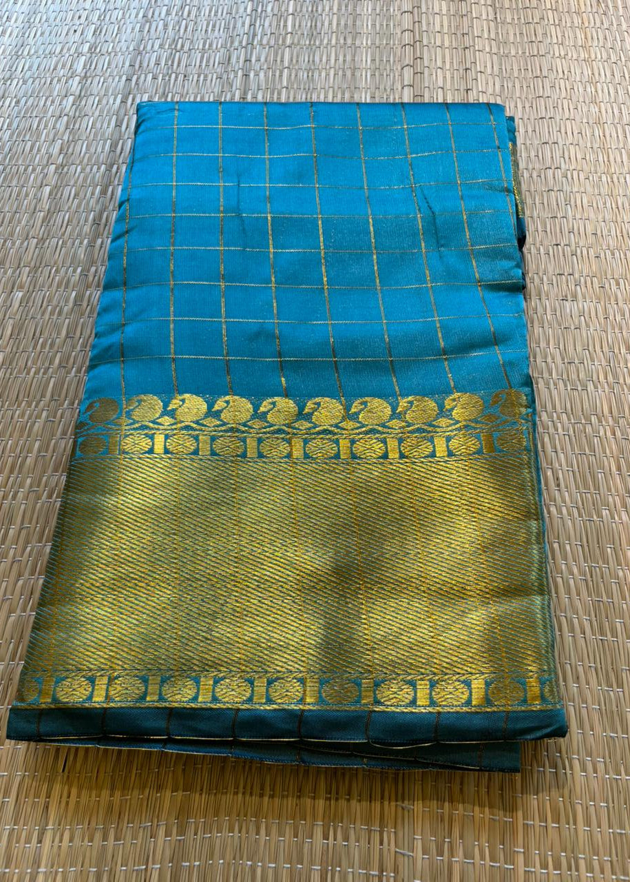 Southloom Semi Silk Saree with Check on Body in Pink  SL386