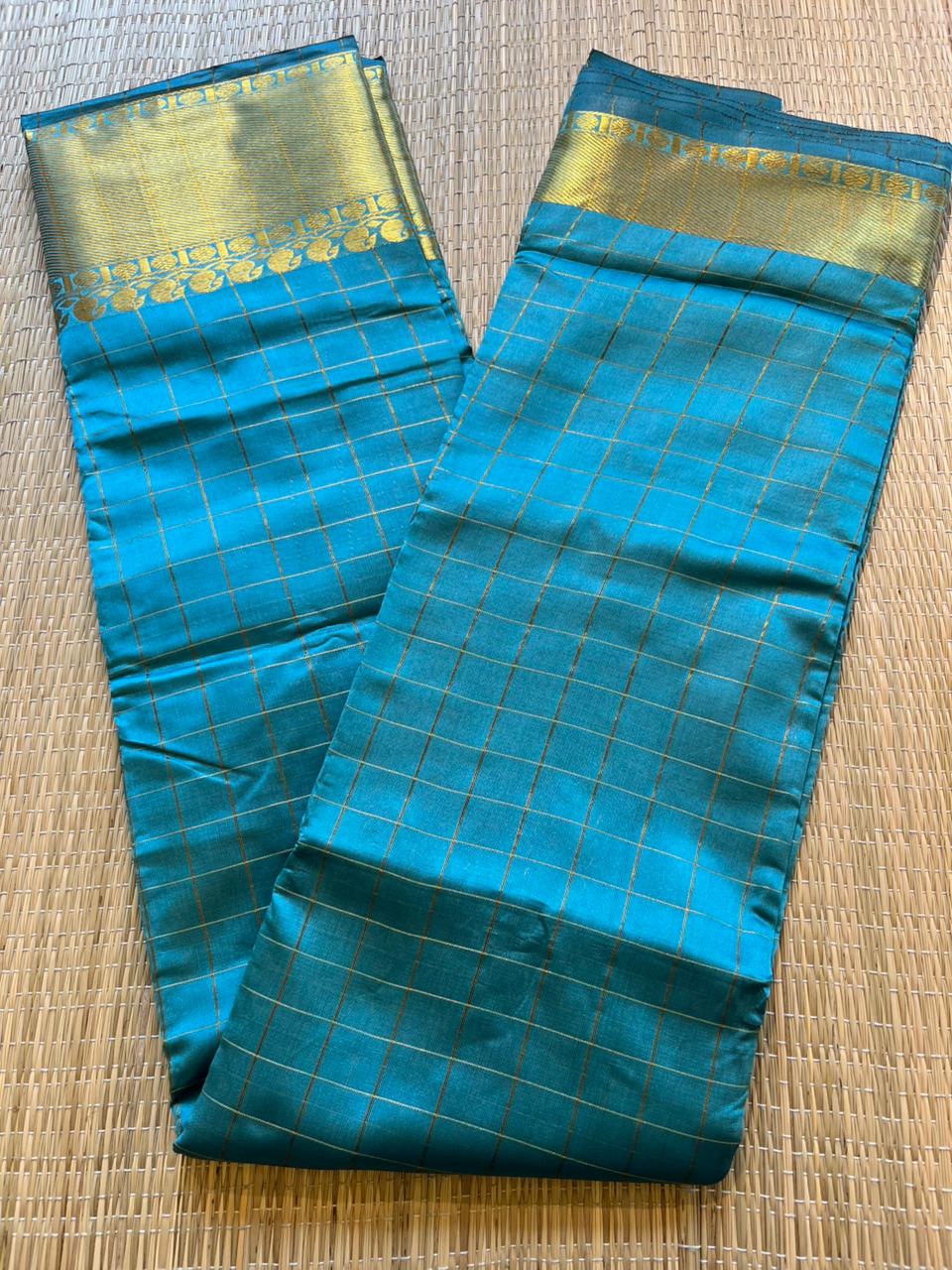 Southloom Semi Silk Saree with Check on Body in Pink  SL386