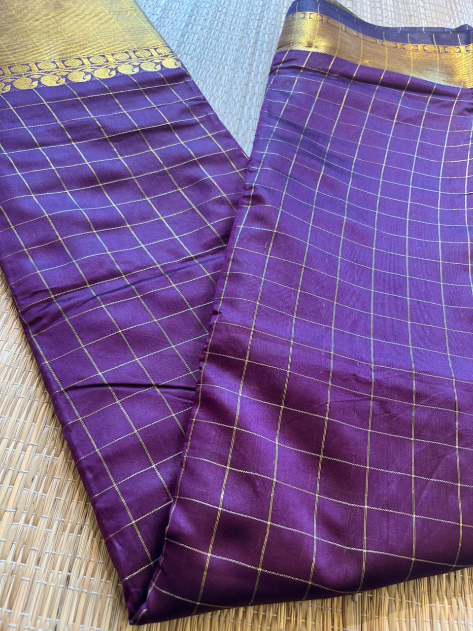 Southloom Semi Silk Saree with Check on Body in Pink  SL386