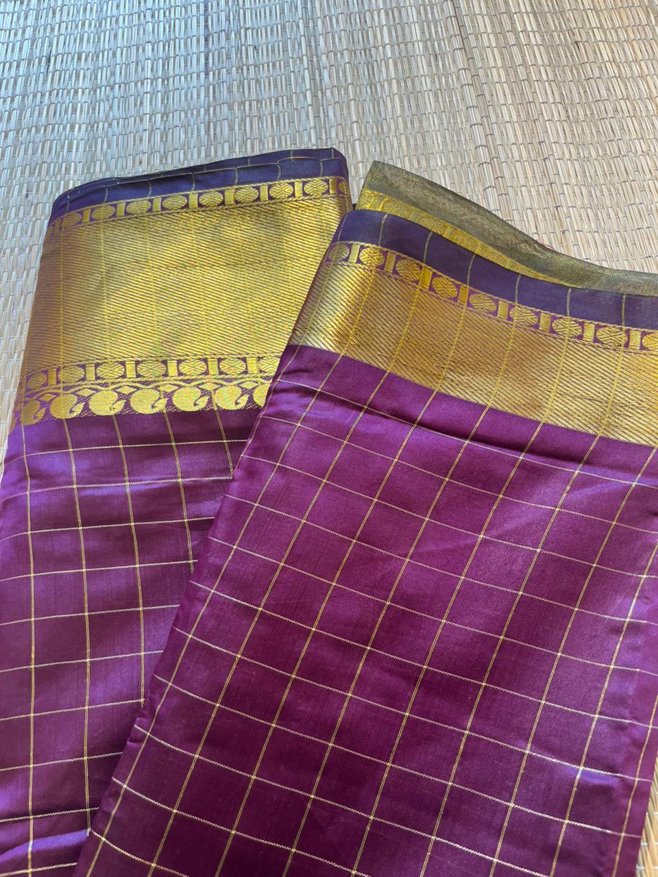 Southloom Semi Silk Saree with Check on Body in Pink  SL386