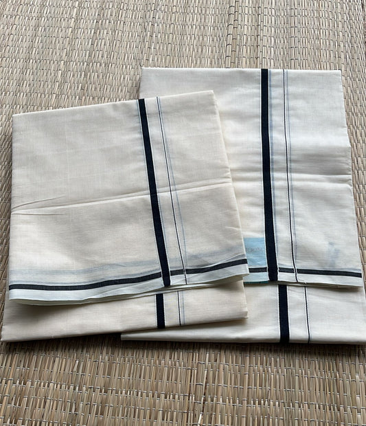 Southloom Puliyilakkara Set Mundu (Black) 2.80 mtrs SL136