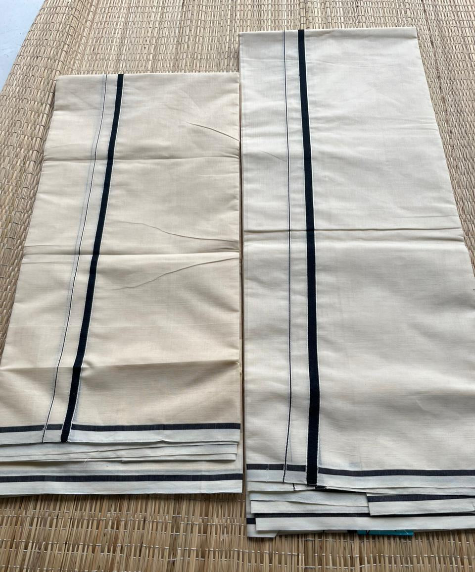 Southloom Puliyilakkara Set Mundu (Black) 2.80 mtrs SL136