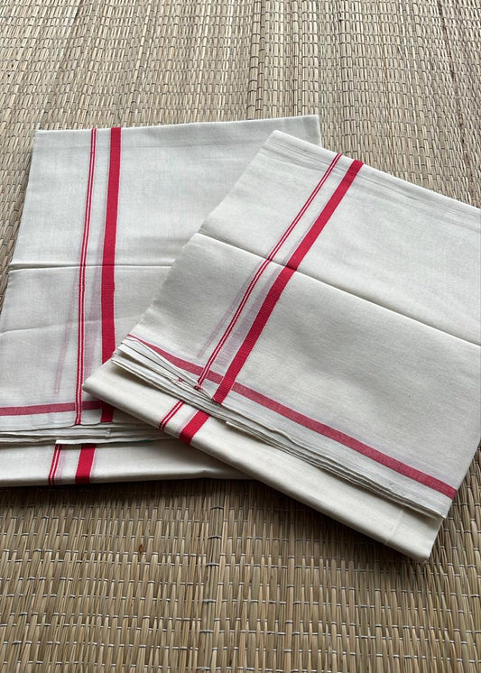 Southloom Puliyilakkara Set Mundu (Pink) 2.80 mtrs SL136