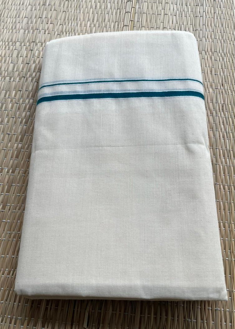 Southloom Puliyilakkara Set Mundu (Blue) 2.80 mtrs SL136