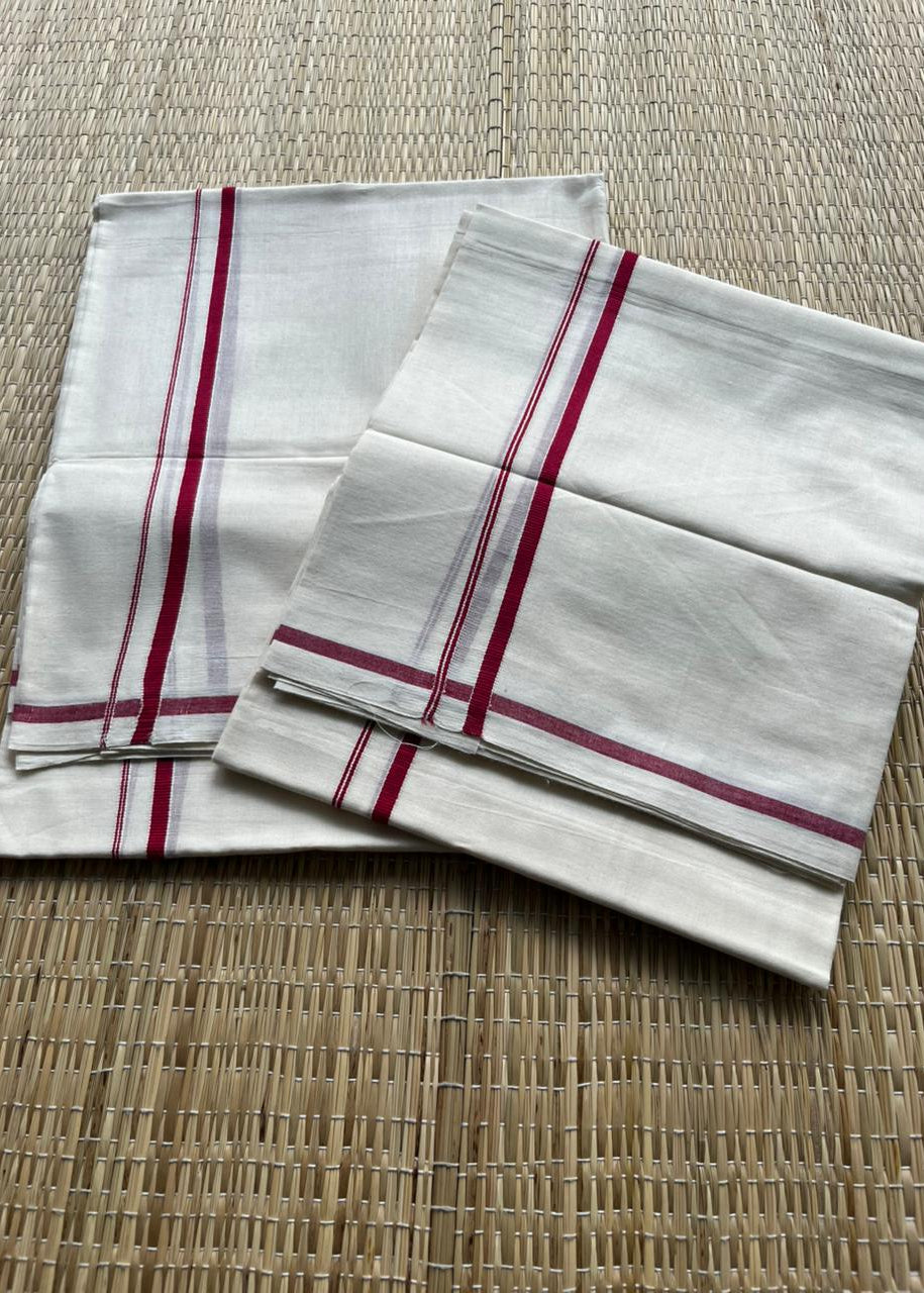 Southloom Puliyilakara Set Mundu (Maroon) 2.80 mtrs SL136 (Copy)