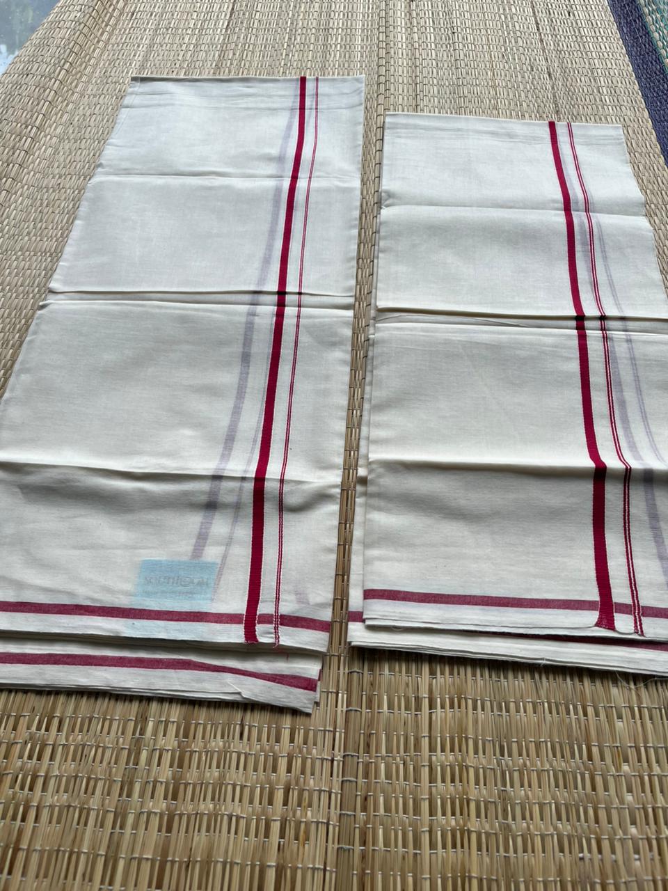 Southloom Puliyilakara Set Mundu (Maroon) 2.80 mtrs SL136 (Copy)